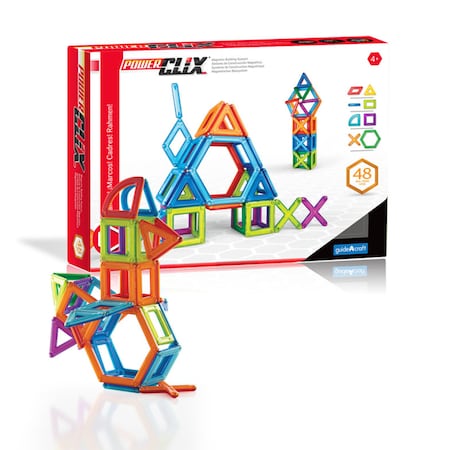 Guidecraft PowerClix Frames, Magnetic Building Set, 48 Pieces G9200